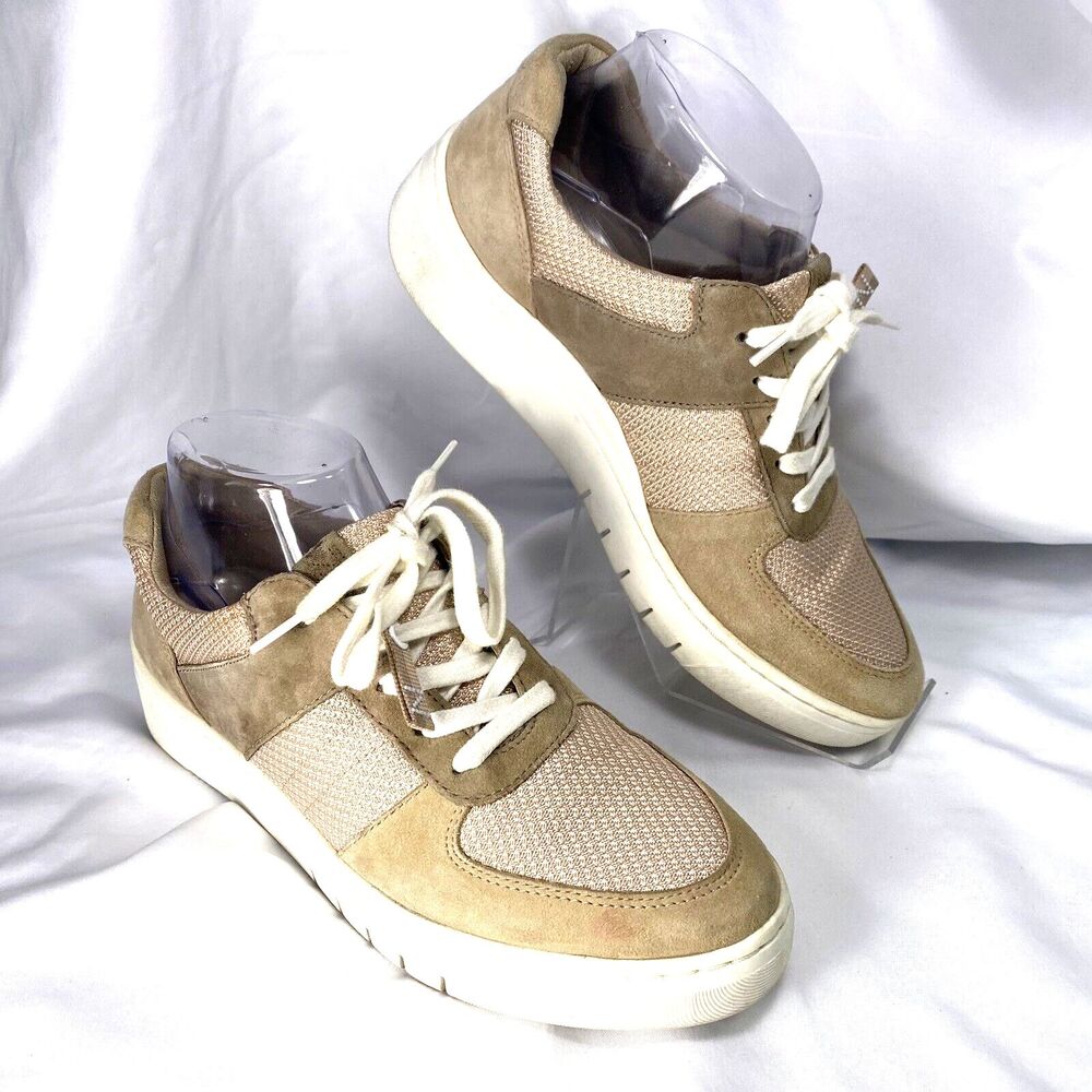 Naturalizer Hadley Sneakers Women's Size 7 M Suede Fabric Upper Tan Lace Up